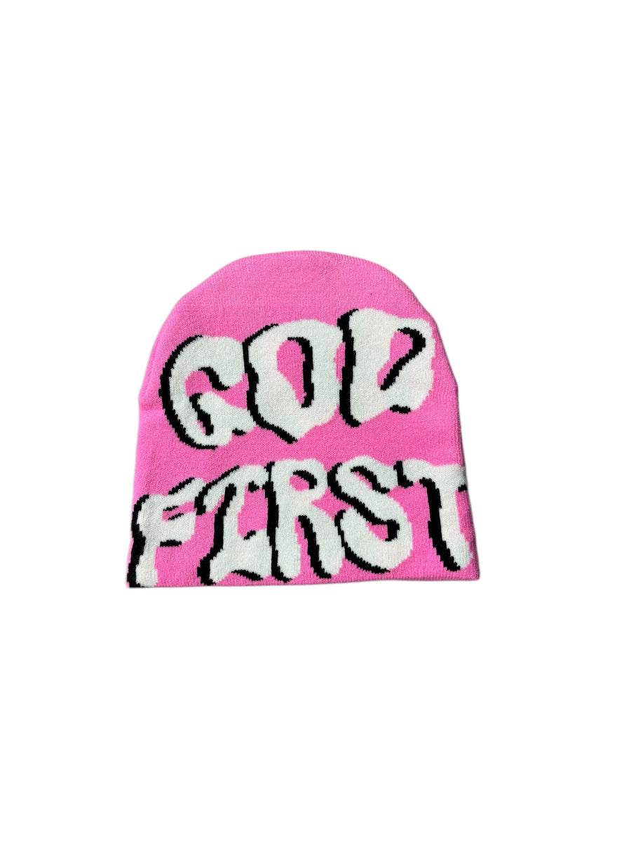 (PRE-ORDER) God First “Pink” Beanie